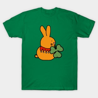 Cute Bunny Rabbit with Shamrock for St Patricks Day T-Shirt